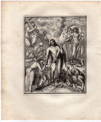 Antique Print-ICONOGRAPHY-JESUS-CHRIST-HYROGLYPHIC-de Hooghe-1735