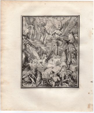 Antique Print-ICONOGRAPHY-BAPTIST-QUAKER-JESUIT-HYROGLYPHIC-de Hooghe-1735
