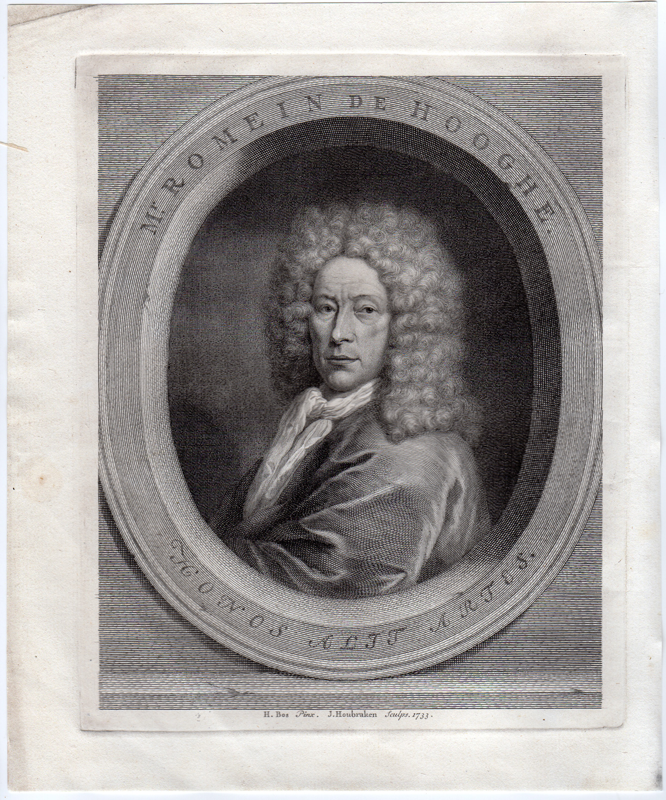 , Antique Print-PORTRAIT-ROMEYN DE HOOGHE-Bos-Houbraken-1735, Pictura Antique Prints
