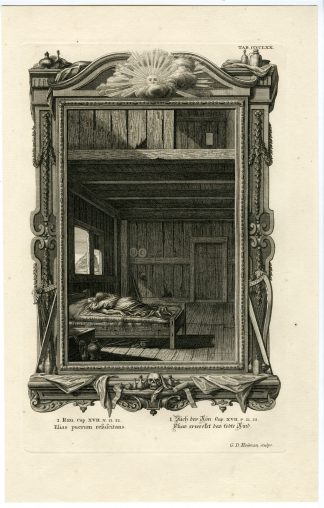 Antique Print-ELIJAH-BOY-RAISED FROM THE DEAD-TAB.CCCCLXX-Scheuchzer-c.1731