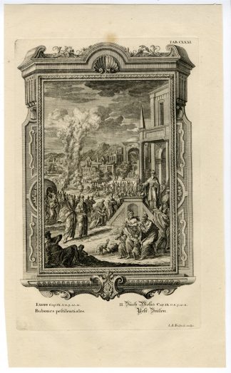 Antique Print-THE PLAGUE OF BOILS-MOSES-EXODUS-TAB.CXXXI-Scheuchzer-c.1731