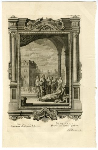 Antique Print-HEALING-BETHESDA-JOHN-JESUS-TAB.DCCXXII-Scheuchzer-c.1731