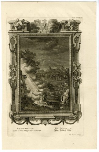 Antique Print-JESUS-PRAYING-SWEATING BLOOD-LUKE-TAB.DCCXX-Scheuchzer-c.1731