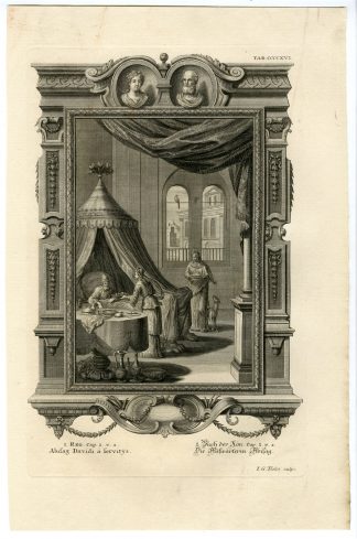 Antique Print-KING DAVID-SERVANT-ABISHAG-KINGS-TAB.CCCCXVI-Scheuchzer-c.1731