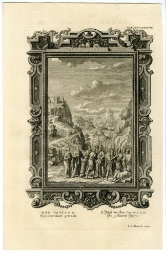 Antique Print-ELISHA-ARAMEAN ARMY-BLIND-KINGS-TAB.CCCCLXXXVIII-Scheuchzer-c.1731