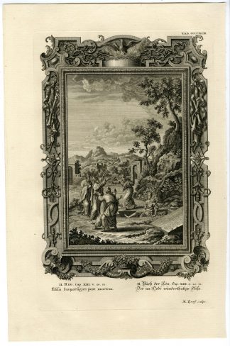 Antique Print-ELISHA-GRAVE-BACK TO LIFE-KINGS-TAB.CCCCXCII-Scheuchzer-c.1731