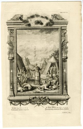 Antique Print-AARON-INCENSE-PLAGUE-MOSES-NUMBERS-TAB.CCCVIII-Scheuchzer-c.1731