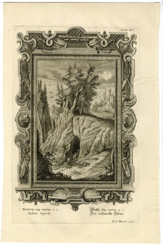 Antique Print-JUDAS HANGS HIMSELF-MATTHEW-TAB.DCC-Scheuchzer-c.1731