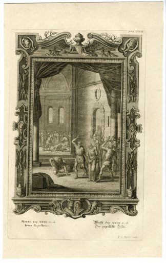 Antique Print-PILATUS-JESUS-FLOGGING-MATTHEW-TAB.DCCII-Scheuchzer-c.1731