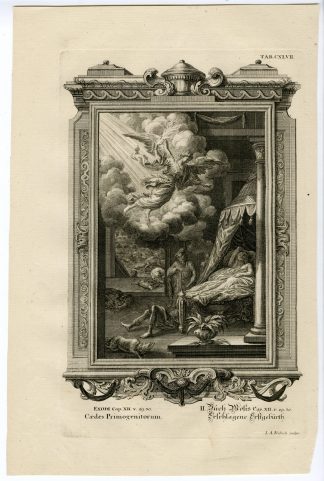 Antique Print-FIRSTBORN-DEATH-EGYPT-EXODUS-TAB.CXLVII-Scheuchzer-c.1731