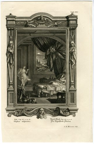 Antique Print-ELIPHAS AND THE SPIRIT-BOOK OF JOB-TAB.DX-Scheuchzer-c.1731