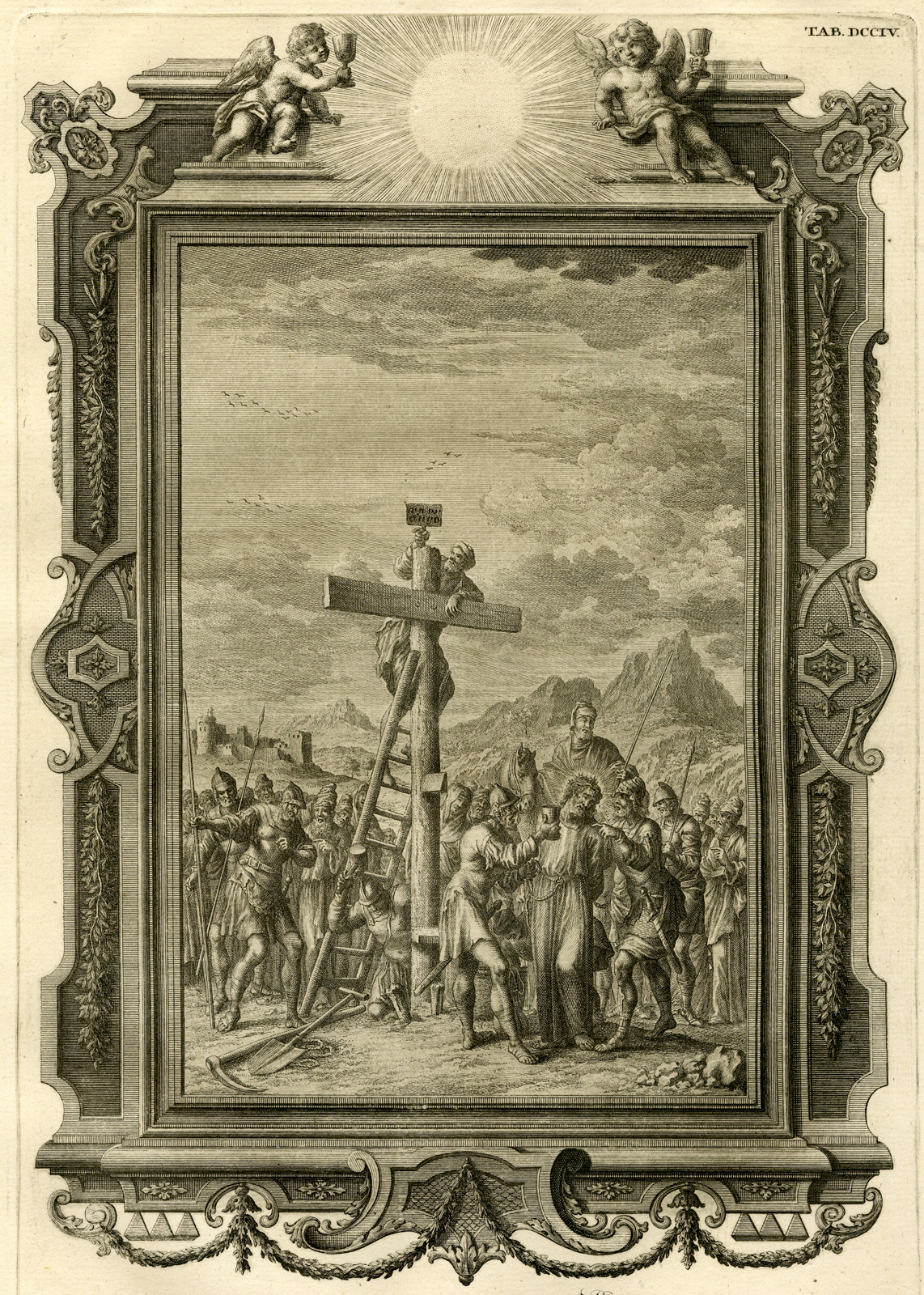 , Antique Print-JESUS-WINE-GALL-CRUCIFIXION-TAB.DCCIV-Scheuchzer-c.1731, Pictura Antique Prints