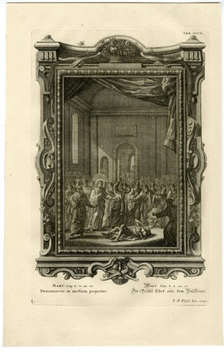 Antique Print-JESUS-DRIVES OUT EVIL SPIRIT-TAB.DCCX-Scheuchzer-c.1731