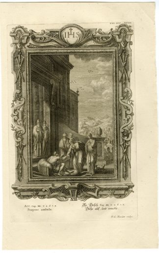 Antique Print-PETER-HEALING-LAME BEGGAR-TAB.DCCXXVII-Scheuchzer-c.1731