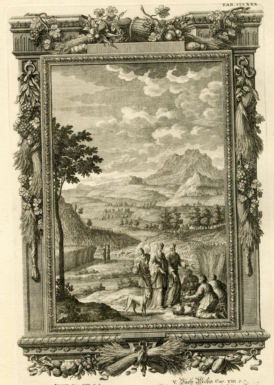 , Antique Print-PALESTINE-THE PROMISED LAND-TAB.CCCXXX-Scheuchzer-c.1731, Pictura Antique Prints