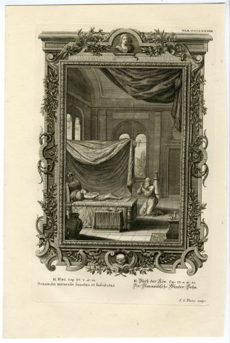 Antique Print-SHUNAMMITE-SON-RESTORED TO LIFE-TAB.CCCCLXXXIII-Scheuchzer-c.1731