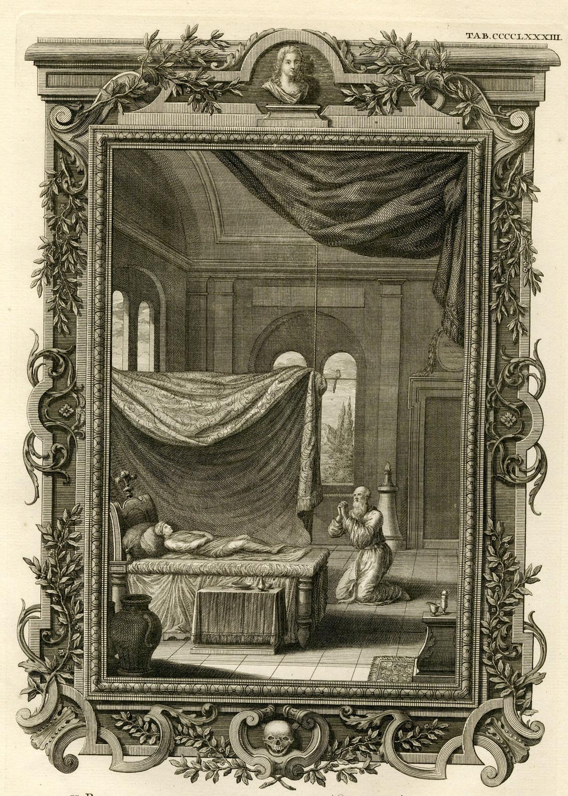, Antique Print-SHUNAMMITE-SON-RESTORED TO LIFE-TAB.CCCCLXXXIII-Scheuchzer-c.1731, Pictura Antique Prints