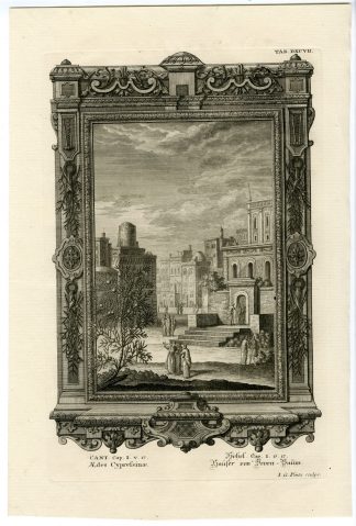 Antique Print-HOUSES MADE OF CEDAR WOOD-TAB.DXCVII-Scheuchzer-c.1731