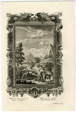 Antique Print-WALL-SNAKE-BITTEN-THORNS-FIRE-POT-TAB.DXCI-Scheuchzer-c.1731
