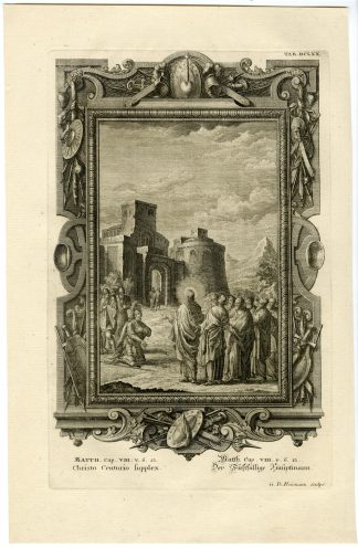 Antique Print-JESUS-HEALING-CENTURION-SERVANT-TAB.DCLXX-Scheuchzer-c.1731