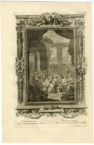 Antique Print-JESUS-PERFUME-WOMAN-HEAD-TAB.DCXCVIII-Scheuchzer-c.1731