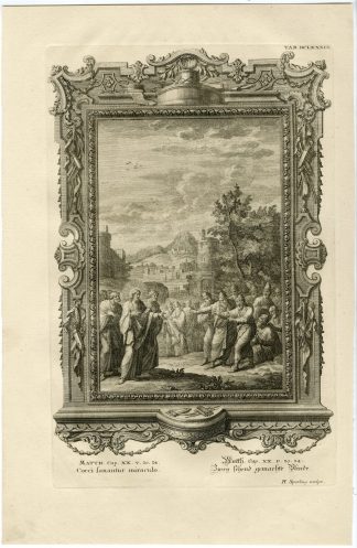 Antique Print-JESUS-HEALING-TWO BLIND MEN-TAB.DCLXXXIX-Scheuchzer-c.1731