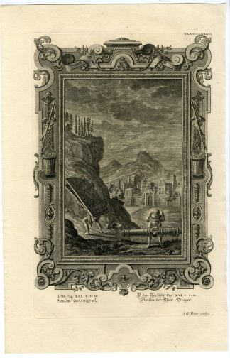 Antique Print-SAMSON CARRIES DOORS-CITY GATE-TAB.CCCLXXXVI-Scheuchzer-c.1731