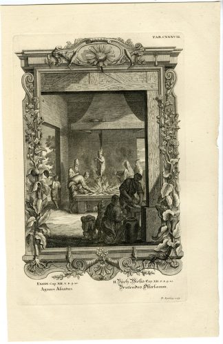 Antique Print-PASSOVER-LAMB-ROASTING-FEAST-TAB.CXXXVIII-Scheuchzer-c.1731