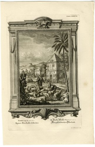 Antique Print-PASSOVER-SACRIFICIAL LAMB-FEAST-TAB.CXXXVII-Scheuchzer-c.1731