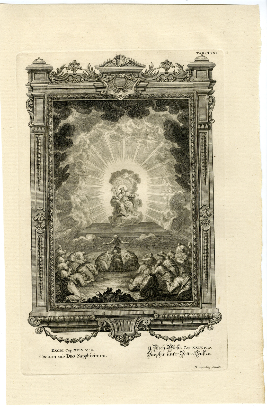 , Antique Print-GOD-ISRAEL-PAVEMENT-LAPIS LAZULI-TAB.CLXXI-Scheuchzer-c.1731, Pictura Antique Prints