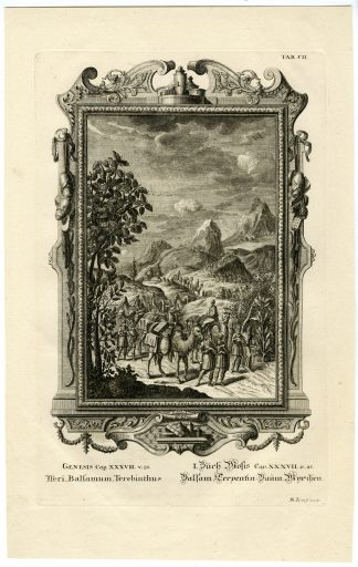 Antique Print-CARAVAN-CAMELS-GILEAD-EGYPT-SPICES-TAB.CII-Scheuchzer-c.1731