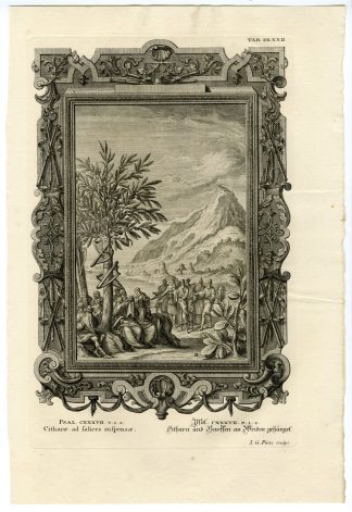 Antique Print-BABYLON-HARPS HANGING-POPLAR-PSALM-TAB.DLXXII-Scheuchzer-c.1731