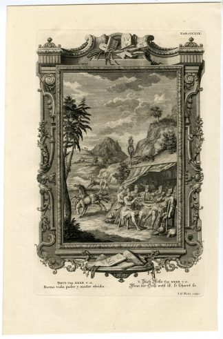 Antique Print-JESHURUN-FAT-FOOD-EATING-TAB.CCCLIX-Scheuchzer-c.1731