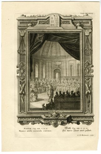 Antique Print-JESUS-HEALING-MAN- SHRIVELED HAND-TAB.DCLXXX-Scheuchzer-c.1731