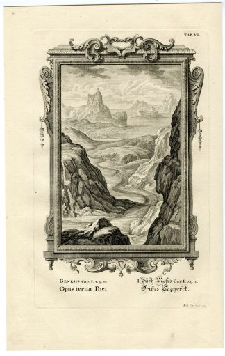 Antique Print-THE THIRD DAY OF CREATION-GENESIS-TAB.VI-Scheuchzer-c.1731