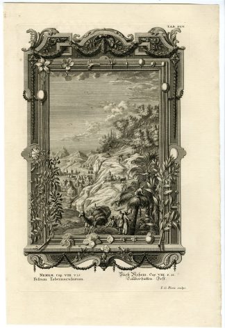Antique Print-SUKKOT-FEAST OF TABERNACLES-TAB.DIV-Scheuchzer-c.1731