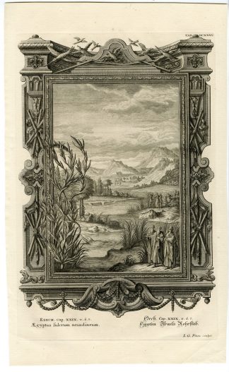 Antique Print-EGYPT-STAFF OF REED-ISRAEL-TAB.DCXXXV-Scheuchzer-c.1731