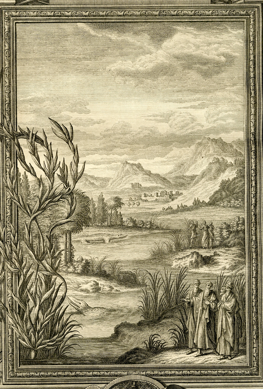 , Antique Print-EGYPT-STAFF OF REED-ISRAEL-TAB.DCXXXV-Scheuchzer-c.1731, Pictura Antique Prints