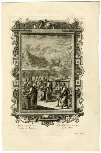 Antique Print-FOOD OFFERINGS-ISRAELITES-JEWS-TAB.CCCVI-Scheuchzer-c.1731