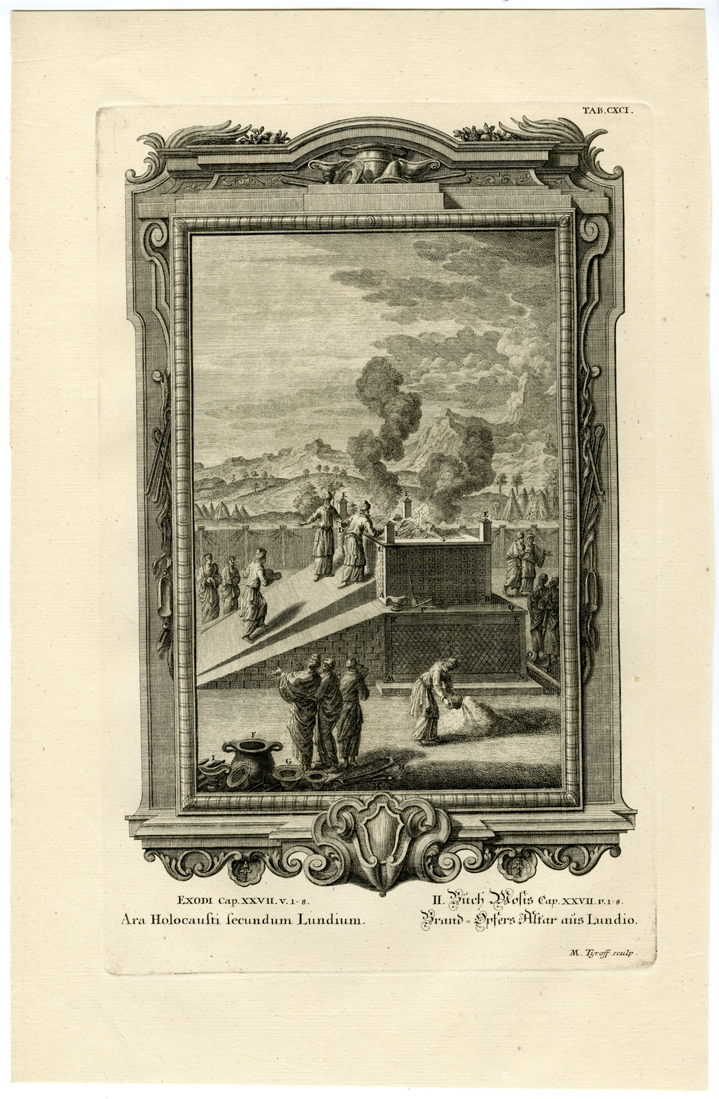 , Antique Print-ALTAR-BURNT OFFERING-HOLOCAUST-TAB.CXCI-Scheuchzer-c.1731, Pictura Antique Prints