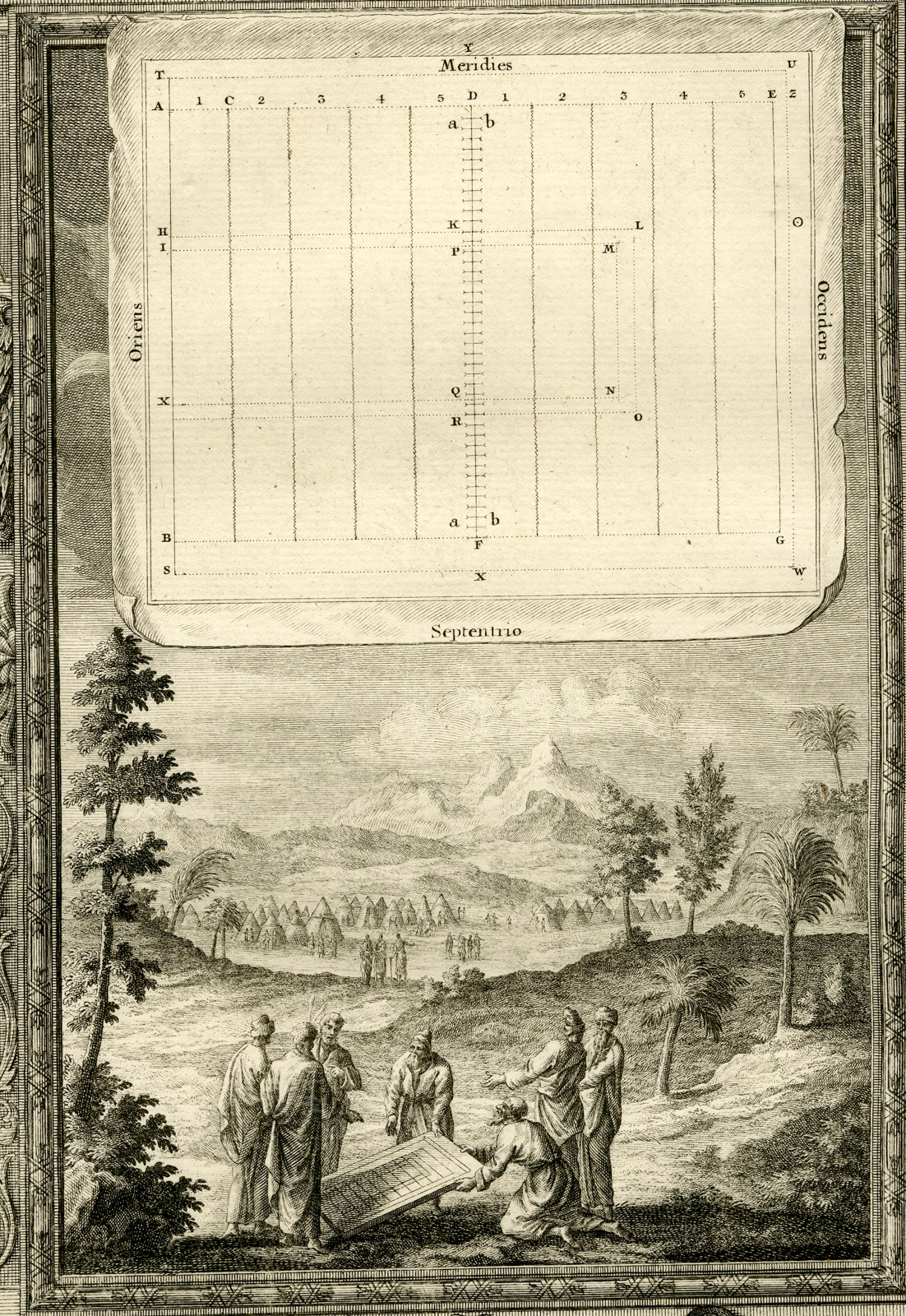 , Antique Print-TABERNACLE-MEASUREMENTS-EXODUS-TAB.CLXXXVI-Scheuchzer-c.1731, Pictura Antique Prints
