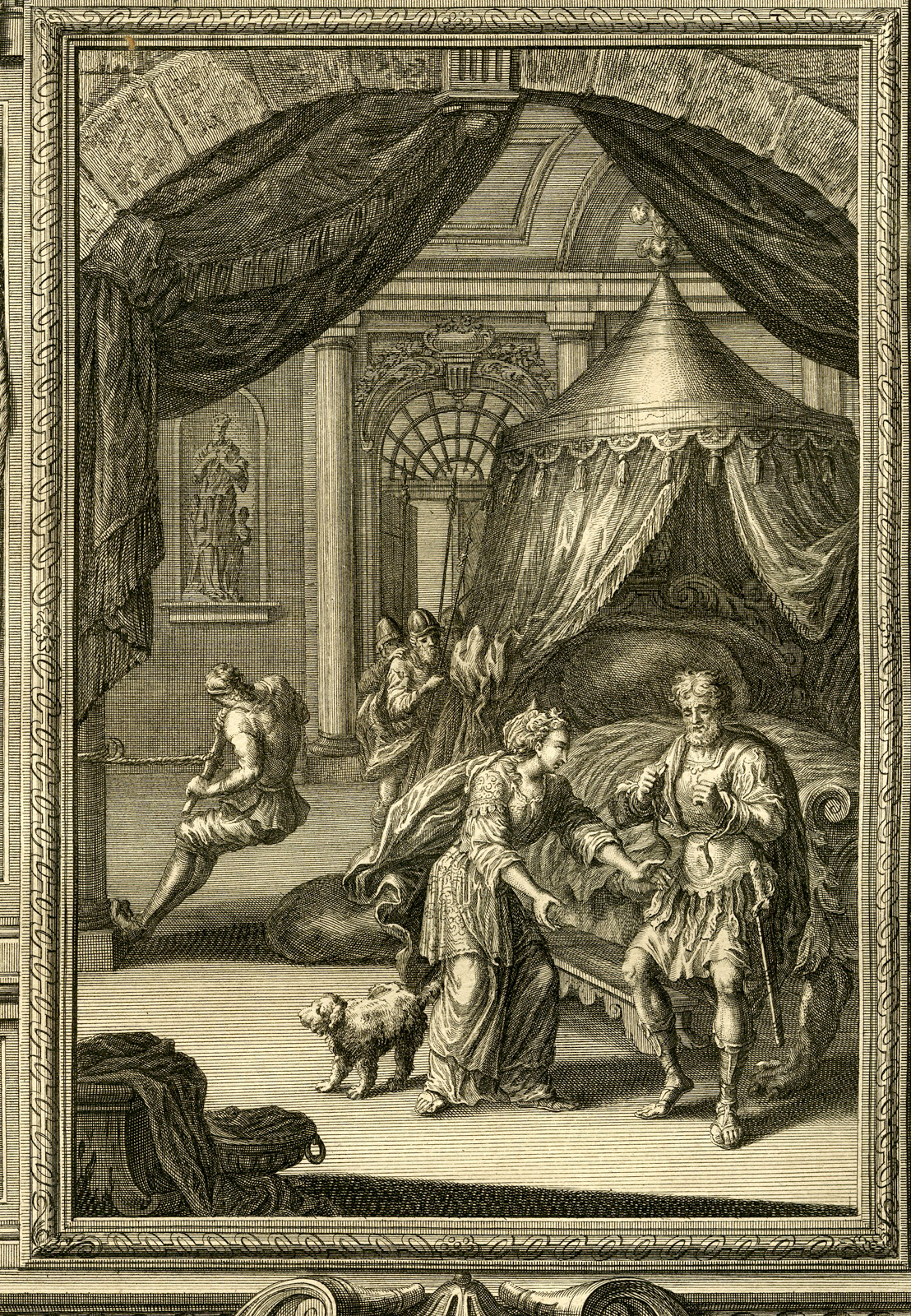 , Antique Print-SAMSON-ROPES-TIED HANDS-TAB.CCCLXXXV-Scheuchzer-c.1731, Pictura Antique Prints