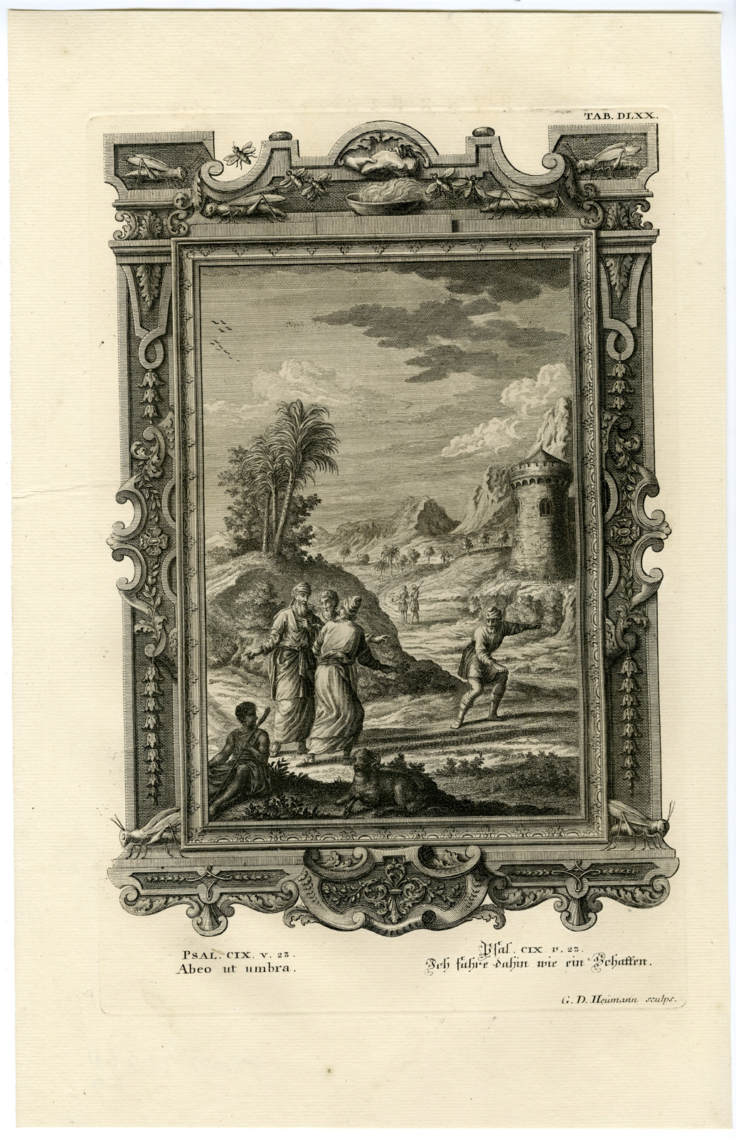 , Antique Print-FADE AWAY-EVENING SHADOW-PSALMS-TAB.DLXX-Scheuchzer-c.1731, Pictura Antique Prints