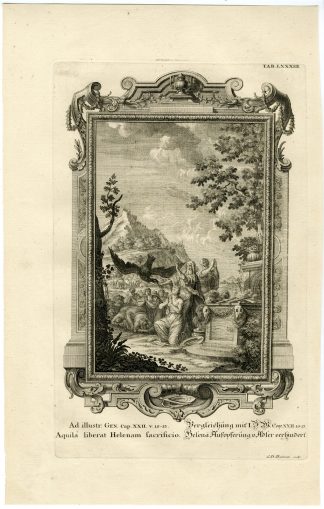 Antique Print-HELENA-EAGLE-BURNT OFFERING-TAB.LXXXIII-Scheuchzer-c.1731