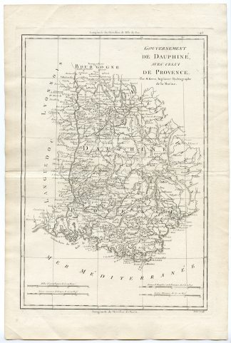Antique Print-FRANCE-DAUPHINE-PROVENCE-Bonne-1787
