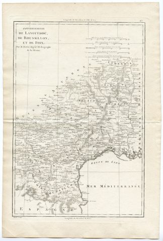 Antique Print-FRANCE-PROVINCE-LANGUEDOC-ROUSSILLON-FOIX-Bonne-1787