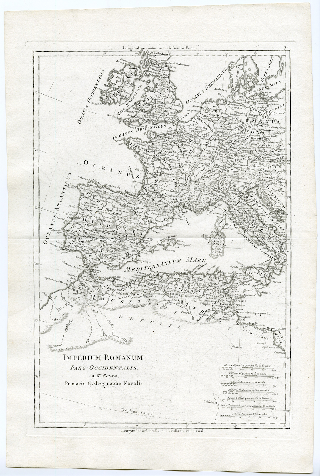 , Antique Print-WESTERN ROMAN EMPIRE-NORTH AFRICA-IMPERIUM ROMANUM-Bonne-1787, Pictura Antique Prints