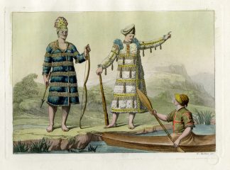 2 Antique Prints-UNALASKA-INDIGENOUS-PORTRAIT-PL.VII.-Ferrario-Gallina-c.1827