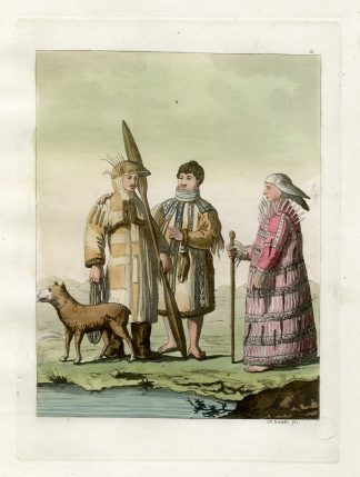 Antique Print-ALASKA-ALEUTIAN ISLANDS-NATIVE-PL.X.-Ferrario-Bonatti-c.1827