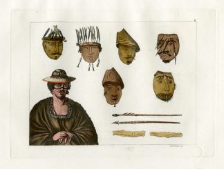 Antique Print-INDIAN-USA-TOOLS-PL.XI.-Ferrario-Bonatti-c.1827